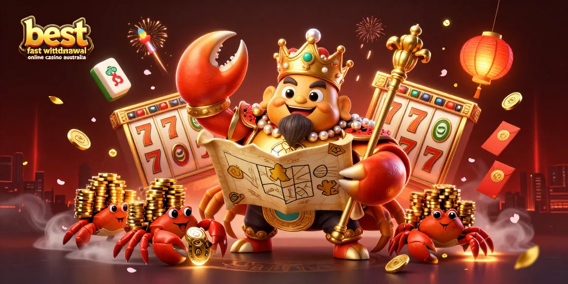 Experience the best fast withdrawal online casino Australia with a vibrant 3D illustration showcasing fast payouts.